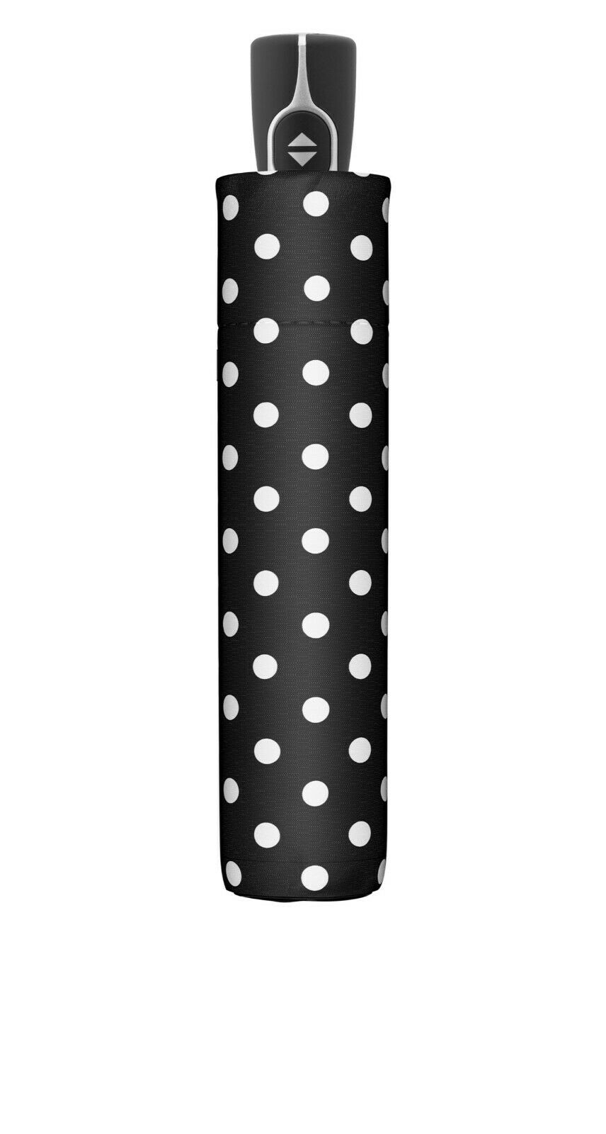 doppler Regenschirm Fiber Magic Taschenschirm sturmsicher 100km/h Black & White Dots