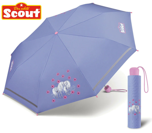 Scout Kinder Regenschirm mit Reflektionsstreifen leicht Amici Pferde Pferd