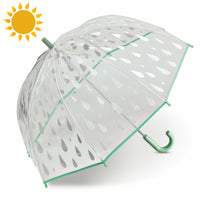 Esprit Kinder Regenschirm Stockschirm transparent / durchsichtig mit Farbwechsel, ändert Farbe bei Nässe
