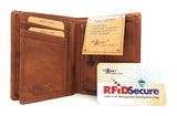 echt Leder Geldbörse Portemonnaie Geldbeutel RFID NFC Schutz Blocker antik braun