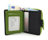 Jockey Club echt Leder Mini Geldbörse Portemonnaie mit RFID Schutz grün
