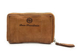 Jockey Club echt Leder Geldbörse Portemonnaie Vintage Style Shabby Chic Used Look mit RFID Schutz braun