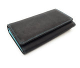 Jockey Club echt Leder Damen Geldbörse Portemonnaie mit RFID Schutz bicolor schwarz blau