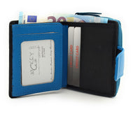 Jockey Club echt Leder Mini Geldbörse Portemonnaie mit RFID Schutz blau