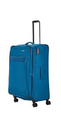Travelite Chios Reisekoffer L Trolley Koffer 78cm 4 Rad / Rollen Dehnfalte TSA petrol