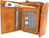 Jockey Club echt Leder Damen Geldbörse Line Up Shabby Chic Used Optik Vintage Style viele Kartenfächer mit RFID Schutz braun