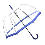 Regenschirm transparent durchsichtig Automatik Stockschirm Glockenschirm blau