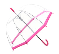 Regenschirm transparent durchsichtig Automatik Stockschirm Glockenschirm pink