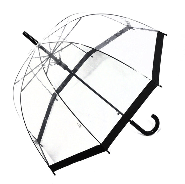 Regenschirm transparent durchsichtig Automatik Stockschirm Glockenschirm schwarz