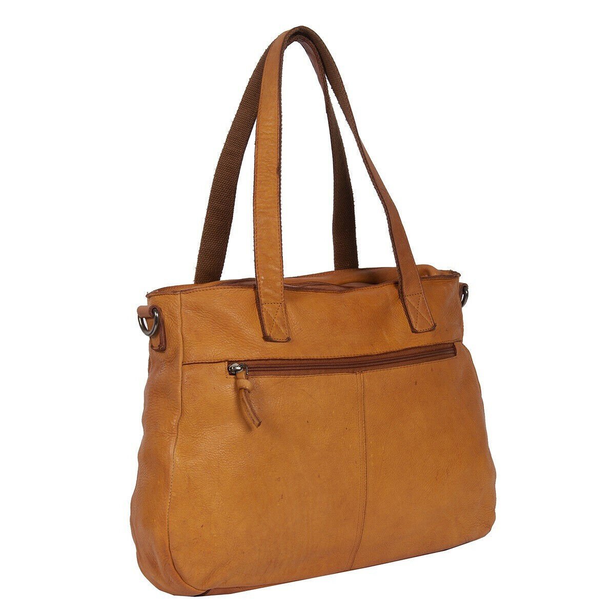 Mustang echt Leder Damen Shopper Handtasche Umhängetasche cognac braun