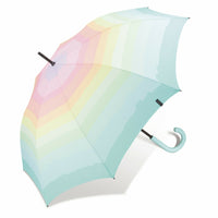 Esprit Regenschirm Stockschirm Schirm mit Automatik Long AC rainbow dawn aquasplash