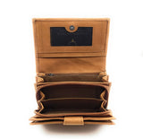 Mustang echt Leder Damen Geldbörse Portemonnaie Tampa 12 Kartenfächer mit RFID Schutz cognac braun