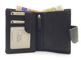 Jockey Club echt Leder Sicherheits-Geldbörse Portemonnaie mit RFID Schutz schwarz