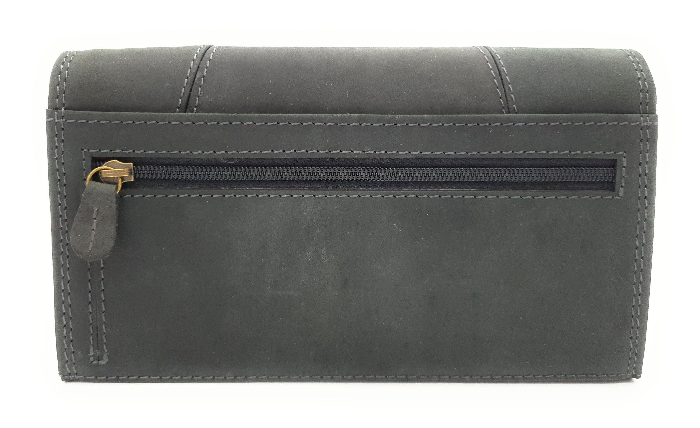 Hill Burry echt Leder Damen Geldbörse Portemonnaie Hunterleder vintage schwarz mit RFID Schutz