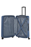 Travelite Bali Reisekoffer L Trolley Koffer 77cm 4 Rad / Rollen TSA Hartschale blau