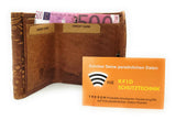 Hill Burry kleine echt Leder Damen Geldbörse Portemonnaie mit RFID NFC Schutz cognac braun