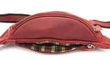 Jockey Club echt Leder Gürteltasche Hüfttasche Bauchtasche Vintage Sauvage-Rindleder rot