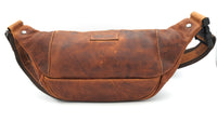 Jockey Club echt Leder Gürteltasche Hüfttasche Bauchtasche Vintage Sauvage-Rindleder braun