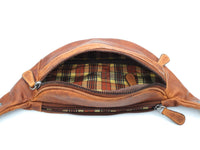 Jockey Club echt Leder Gürteltasche Hüfttasche Bauchtasche Vintage Sauvage-Rindleder braun