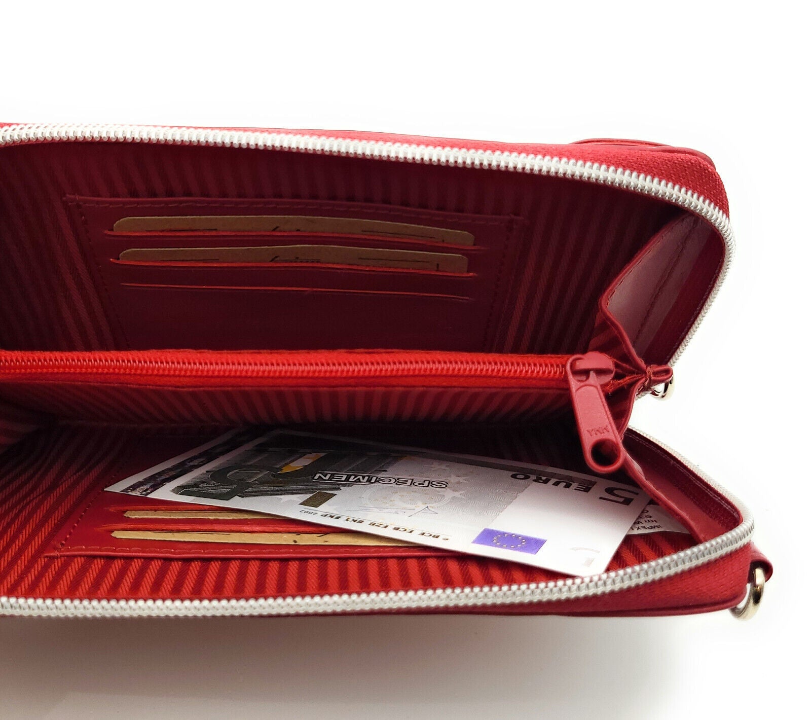 Lemasi echt Leder Handybörse Smartphonetasche Geldbörse Umhängetasche Handytasche rot