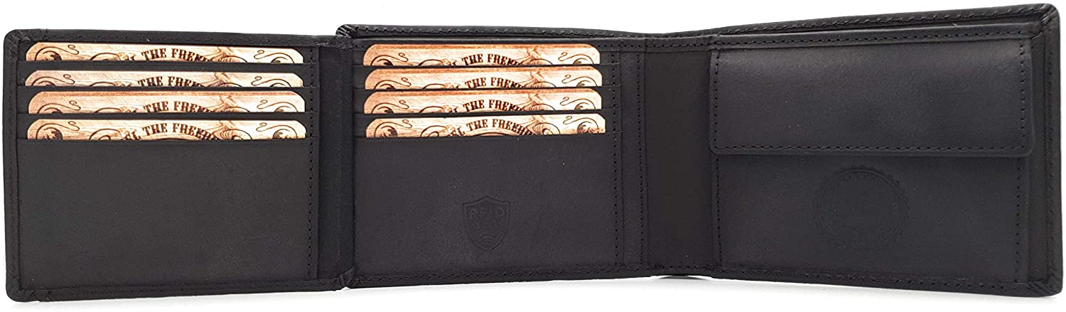 Jockey Club echt Leder Geldbörse Geldbeutel Portemonnaie Rough & Tough mit RFID Schutz black