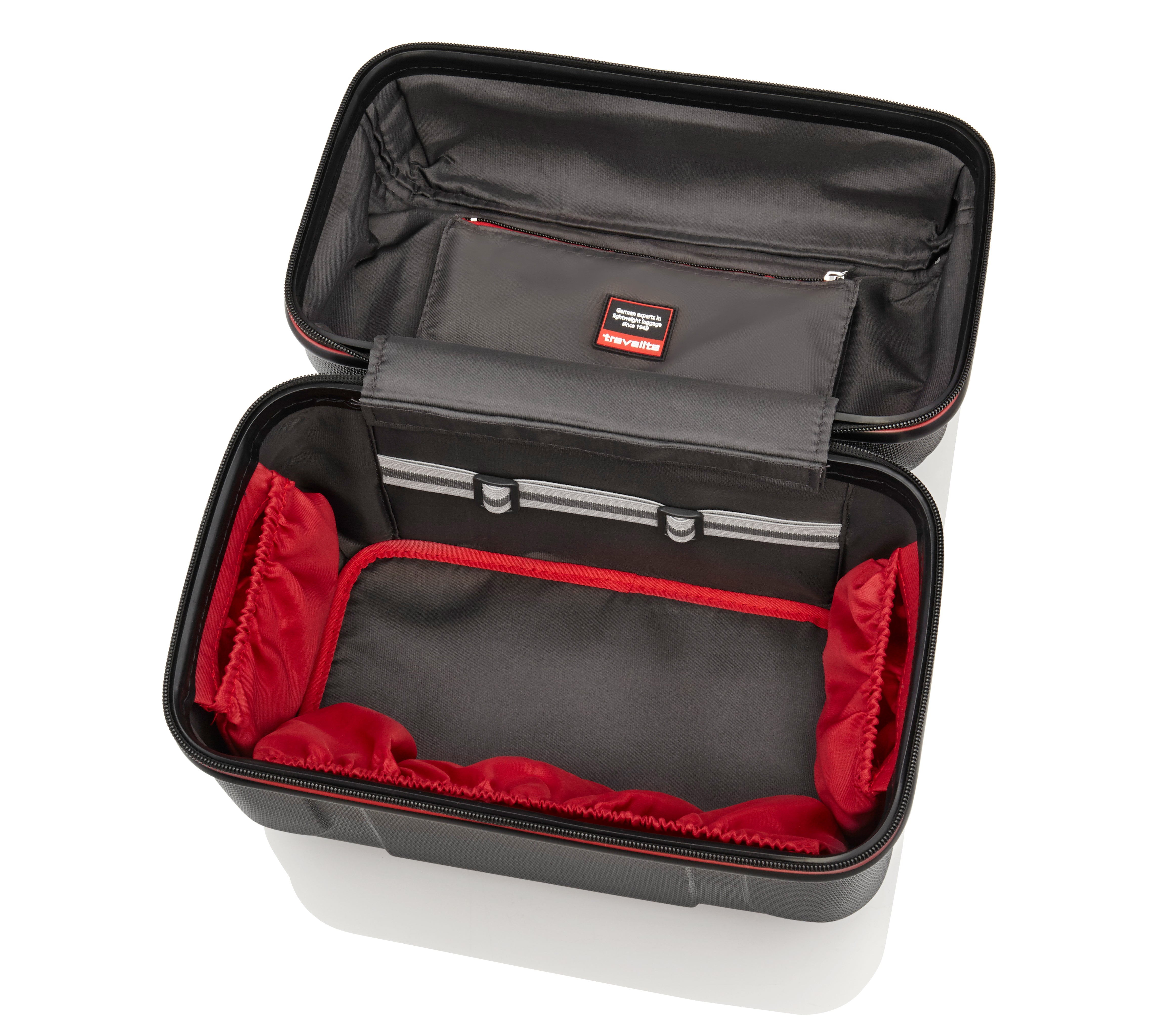 Travelite Vector Beautycase Kosmetikkoffer Bordkoffer Handgepäck schwarz-rot