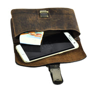 Jockey Club echt Leder Gürteltasche Bikertasche Hüfttasche Bauchtasche Vintage Hunterleder