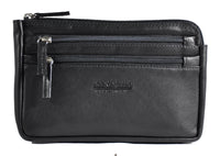 Jockey Club echt Leder Gürteltasche Bikertasche Hüfttasche Bauchtasche Nappaleder slim schwarz M