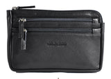 Jockey Club echt Leder Gürteltasche Bikertasche Hüfttasche Bauchtasche Nappaleder slim schwarz M