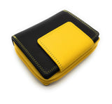Jockey Club echt Leder Damen Geldbörse Portemonnaie mit RFID Schutz schwarz gelb