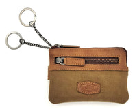 Sparwell echt Leder Canvas Schlüsselmappe Schlüsseletui Kreditkartenetui mit RFID Schutz
