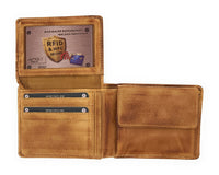 Jockey Club echt Leder Geldbörse Portemonnaie Vintage mit RFID Schutz cognac
