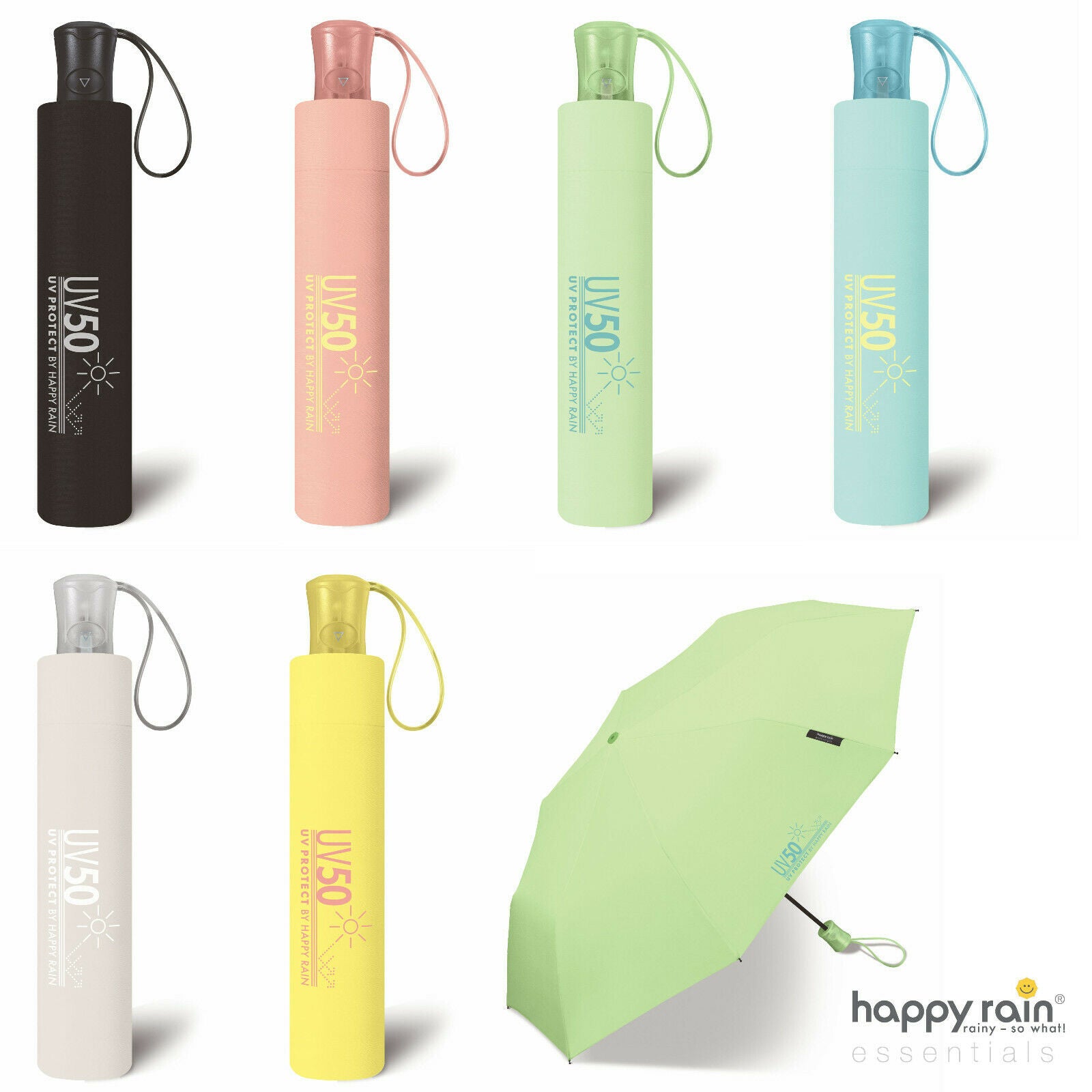 happy rain Automatik Regenschirm Taschenschirm "Sonnenschirm" UV50 Protect mit UV Schutz