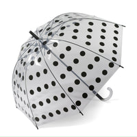 Regenschirm transparent durchsichtig Glockenschirm big dots happy rain schwarz
