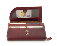 Jockey Club echt Leder Damen Geldbörse Portemonnaie Geldbeutel vintage cherry