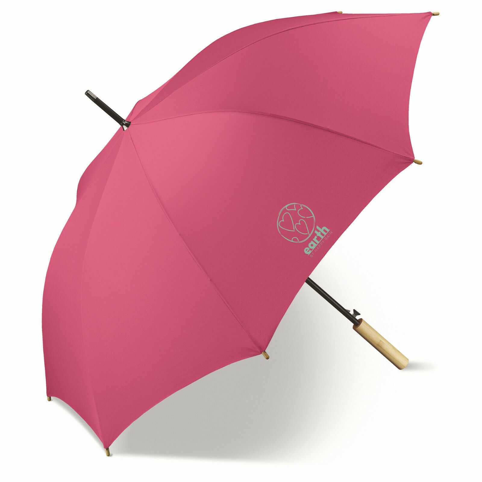 happy rain nachhaltiger Regenschirm Stockschirm Earth recyceltes Polyester Bambusgriff