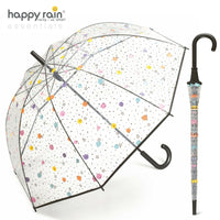 Regenschirm transparent durchsichtig Glockenschirm dots & stars happy rain