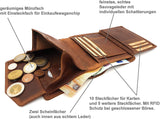 Jockey Club echt Leder Geldbörse Portemonnaie Münzbörse weiches Sauvage-Leder mir RFID Schutz