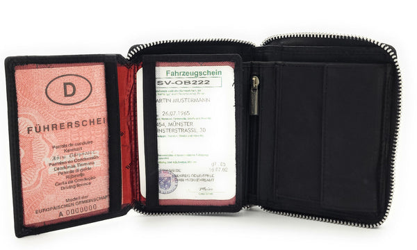 Jockey Club echt Leder Reißverschluss Geldbörse Portemonnaie top Ausstattung mit RFID Schutz