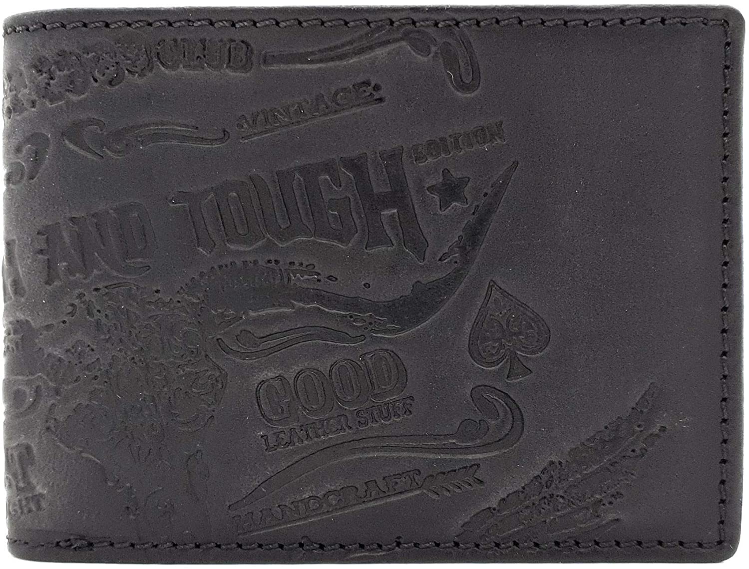 Jockey Club echt Leder Geldbörse Geldbeutel Portemonnaie Rough & Tough mit RFID Schutz black