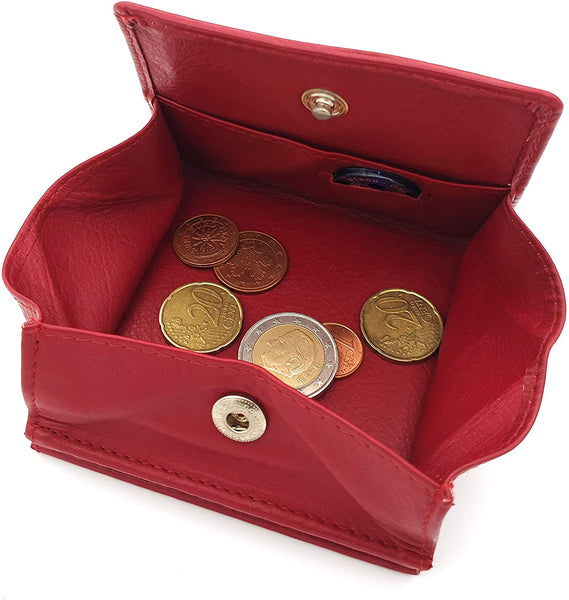 Jockey Club echt Leder Geldbörse Portemonnaie Wiener Schachtel Rindleder rot mit RFID Schutz