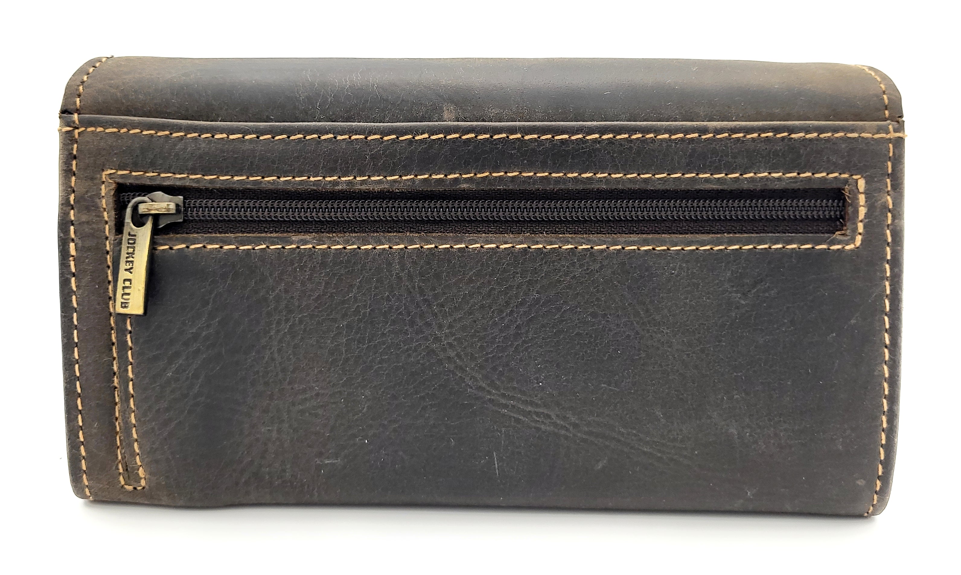 Jockey Club echt Leder Damen Geldbörse lang Hunterleder Jockey Club Toro vintage braun mit RFID Schutz