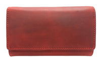 Jockey Club echt Leder Damen Geldbörse lang Hunterleder Jockey Club Toro vintage rot mit RFID Schutz