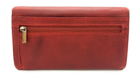 Jockey Club echt Leder Damen Geldbörse lang Hunterleder Jockey Club Toro vintage rot mit RFID Schutz