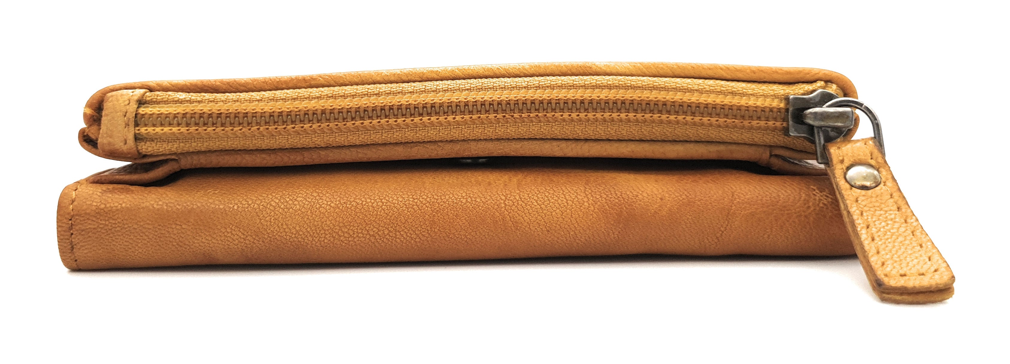 Jockey Club echt Leder Damen Geldbörse lang Shabby Chic Used Optik "Beste Freundinnen" cognac braun