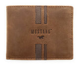 Mustang echt Leder Herren Geldbörse Portemonnaie mit RFID Schutz dunkelbraun