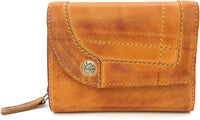 Jockey Club echt Leder Damen Geldbörse Line Up Shabby Chic Used Optik Vintage Style viele Kartenfächer mit RFID Schutz braun