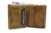 Jockey Club echt Leder Mini Geldbörse Portemonnaie Vintage mit RFID Schutz taupe