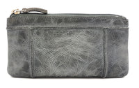 Jockey Club Damen Geldbörse lang Voll-Rind-Leder Shabby Chic Used Optik grau