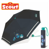 Scout Girls Kinder Regenschirm Taschenschirm mit Reflektionsstreifen Sternenhimmel